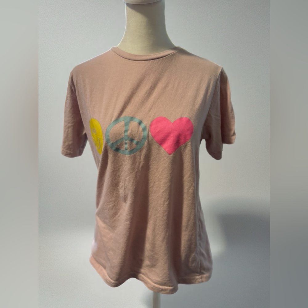 Peace and Love Kids‎ T-Shirt - Pink